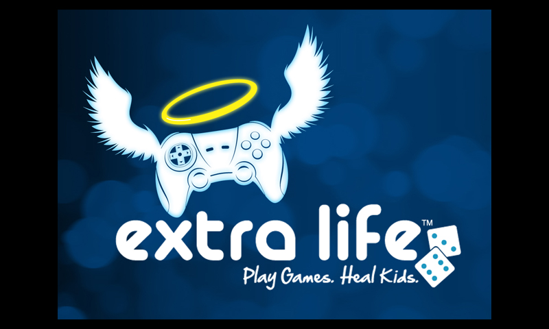 An image that I originally created in Photoshop to show my support for Extra Life in my 
	Dual Pong game.
