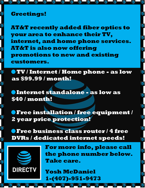 A design that I created for an AT&T and DirecTV flyer.